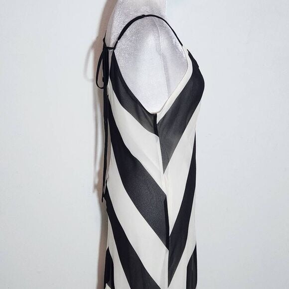 Christopher John Rogers X Target Black Chevron Maxi Slip Dress Size 6