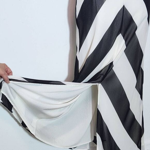 Christopher John Rogers X Target Black Chevron Maxi Slip Dress Size 6