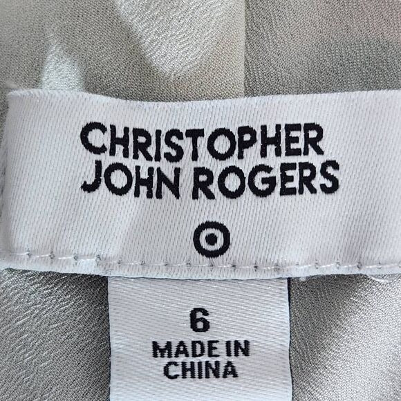 Christopher John Rogers X Target Black Chevron Maxi Slip Dress Size 6