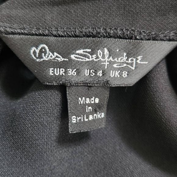 Miss Selfridge Black Sleeveless Jumpsuit Size 4