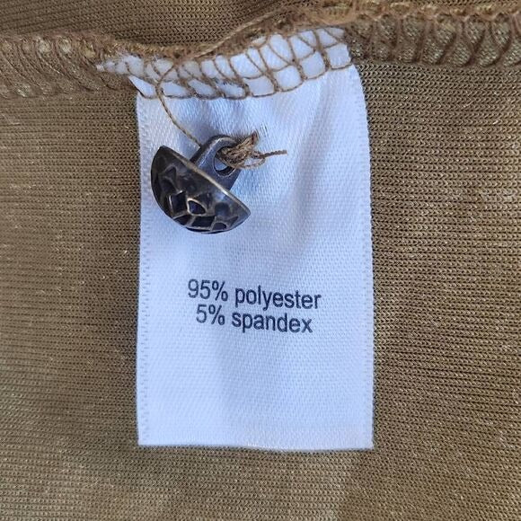 Maurices Dark Gold Crushed Velvet Top with Puffy Sleeves Size Large