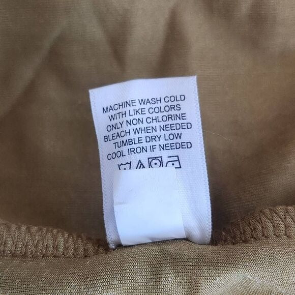 Maurices Dark Gold Crushed Velvet Top with Puffy Sleeves Size Large