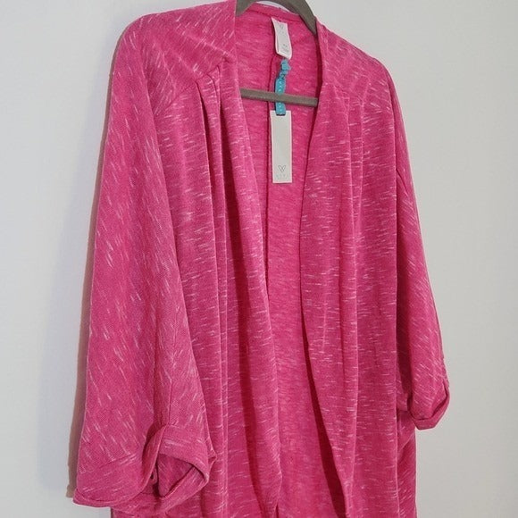 Livi Active Pink Open Front Cardigan NWT Size 26/28 Pink Draped Cardigan