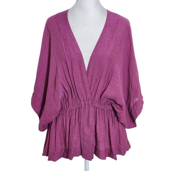 Flawless Womens Purple Blouse with Kimono Styling Size Small