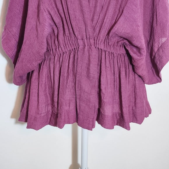 Flawless Womens Purple Blouse with Kimono Styling Size Small