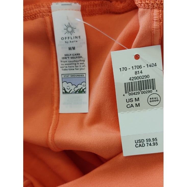 Aerie OFFLINE Real Me Coral Pleated Flowy Shorts Size Medium NWT