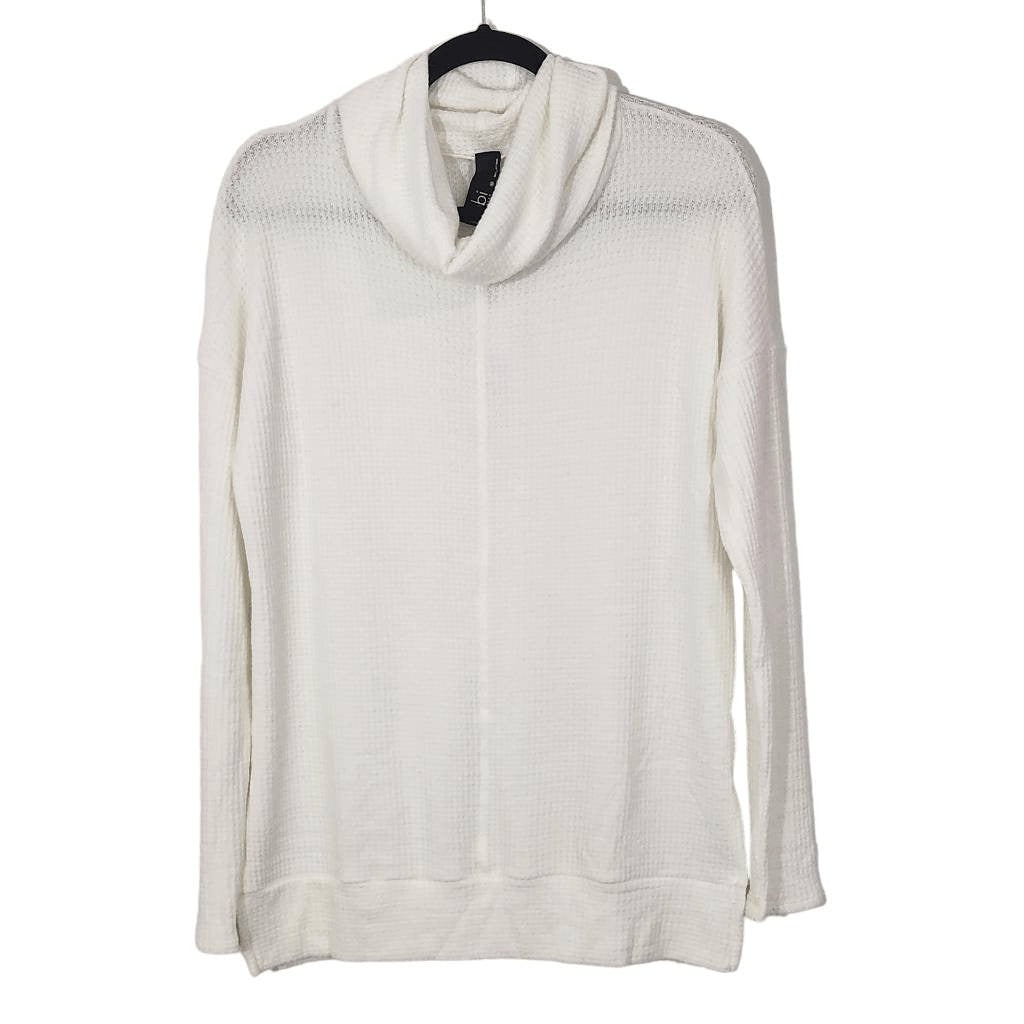 Bobi White Cowl Neck Waffle Knit Top NWT Medium Revolve Thermal Knit Comfy Top
