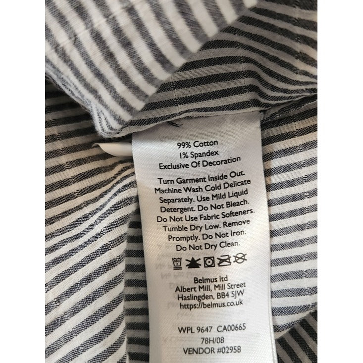 Eddie Bauer Black and White Striped Button-Down Shirt Size XL