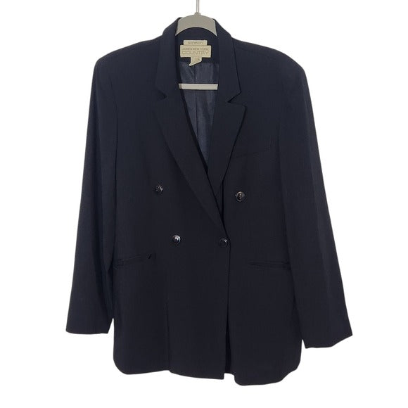 Jones New York Country Women's Black Double-Breasted Blazer Size 10 Black Blazer
