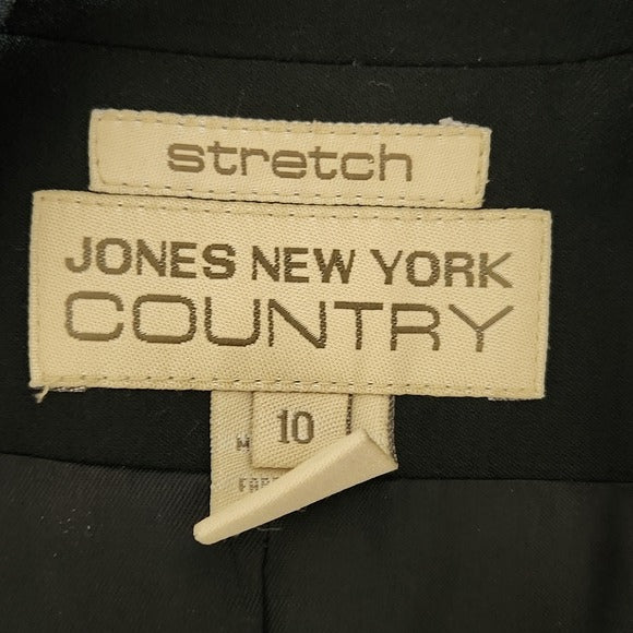 Jones New York Country Women's Black Double-Breasted Blazer Size 10 Black Blazer