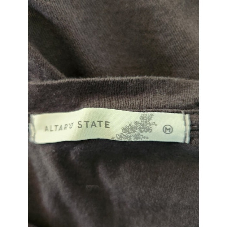 Altar'd State Black Neon Moon Graphic Tee Size Medium
