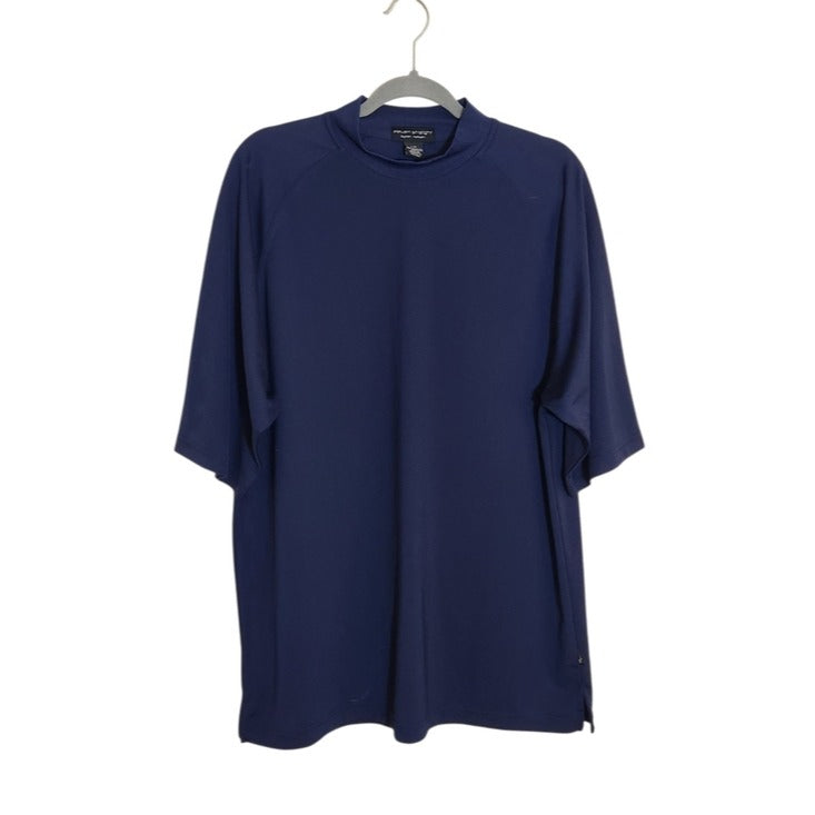 Eleven Straight Byron Nelson Navy Mock Neck Performance T-Shirt Size Large