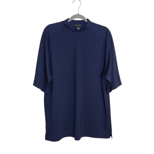 Eleven Straight Byron Nelson Navy Mock Neck Performance T-Shirt Size Large