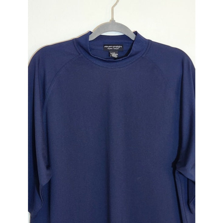 Eleven Straight Byron Nelson Navy Mock Neck Performance T-Shirt Size Large