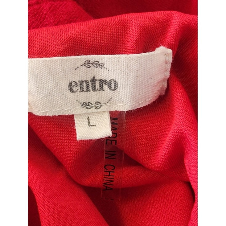 Entro Red Strappy Sleeveless Shift Mini Dress Size Large