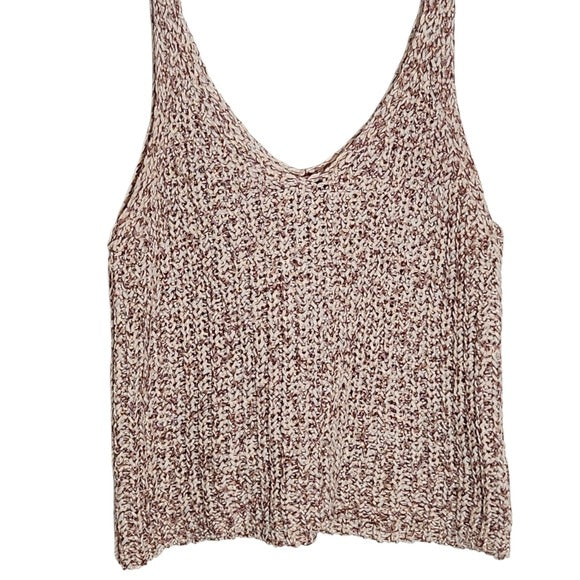 Moon & Madisin Blush And Rose Cropped Sweater Tank Top Size Large