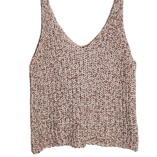 Moon & Madisin Blush And Rose Cropped Sweater Tank Top Size Large