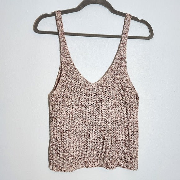 Moon & Madisin Blush And Rose Cropped Sweater Tank Top Size Large