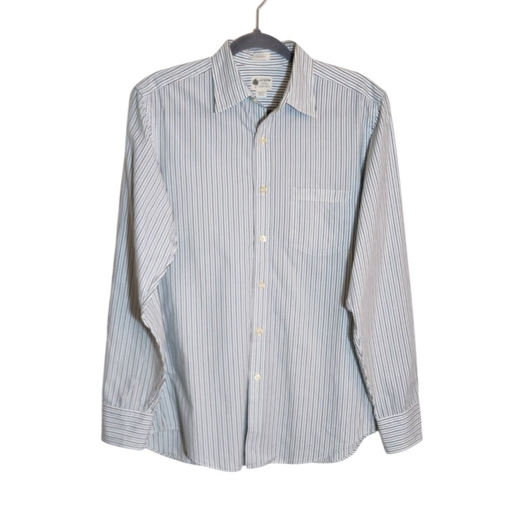 J. Crew Washed Casual Blue and Black Stripe Button Up Shirt Size Small