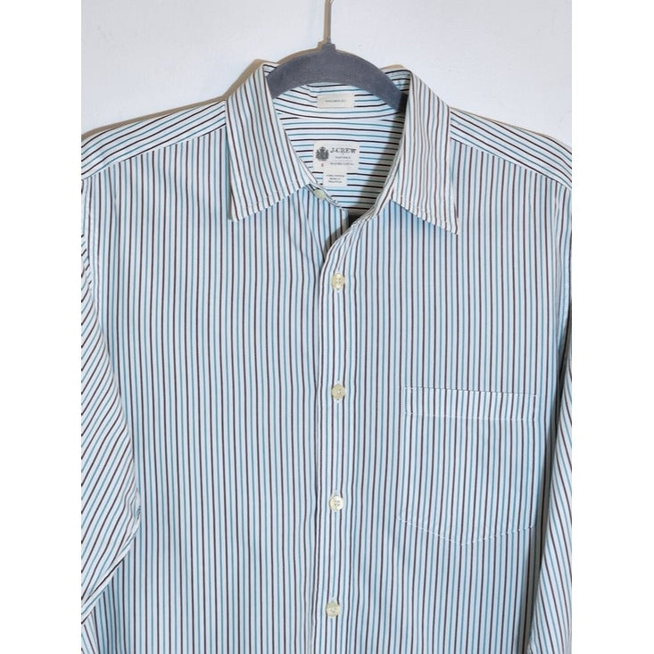 J. Crew Washed Casual Blue and Black Stripe Button Up Shirt Size Small