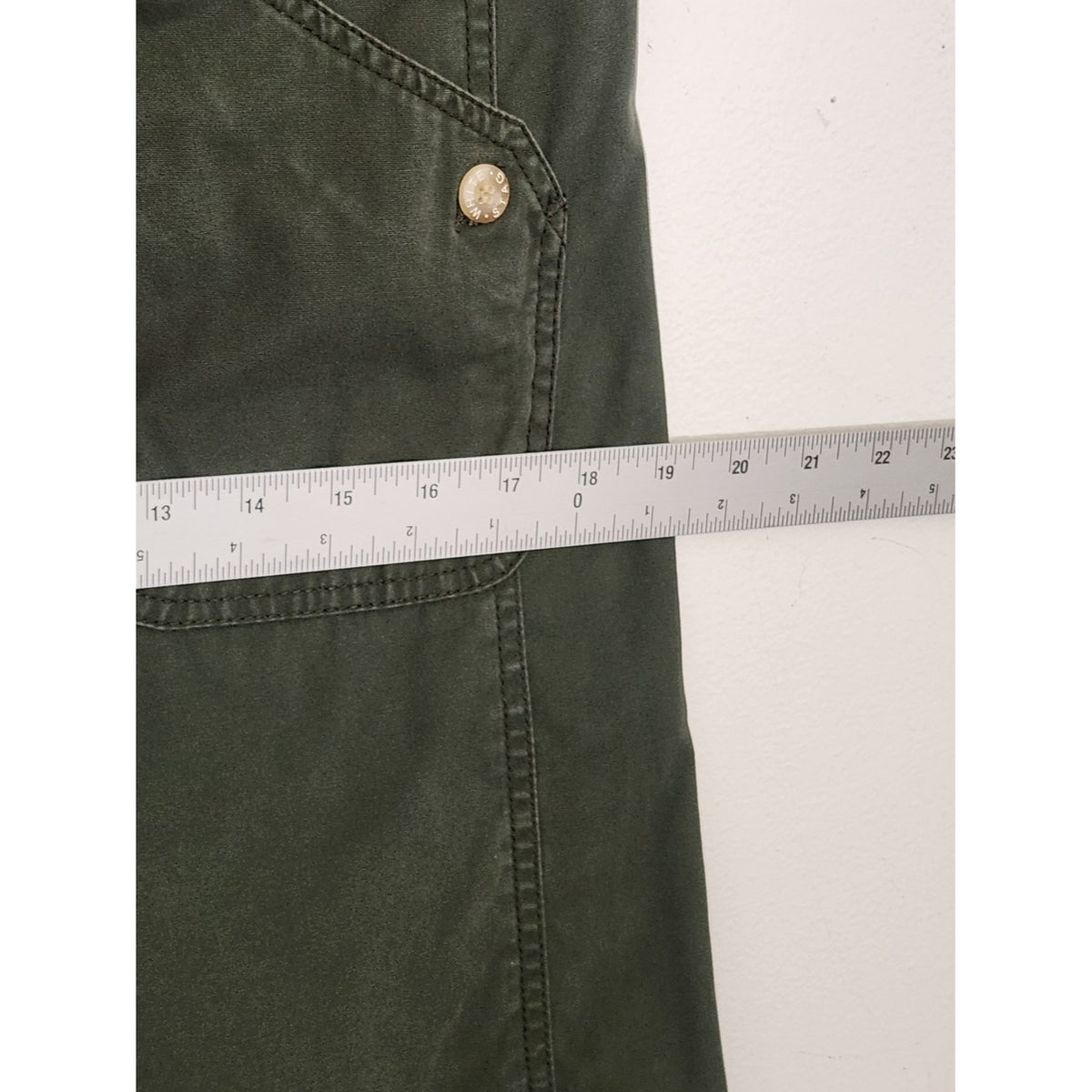 White Stag Green Cotton Cargo Utility Midi Skirt Size 12