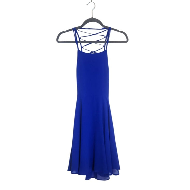 Lulus Blue Mini Cocktail Dress with Strappy Back NWT Size XS Wedding Guest Dress