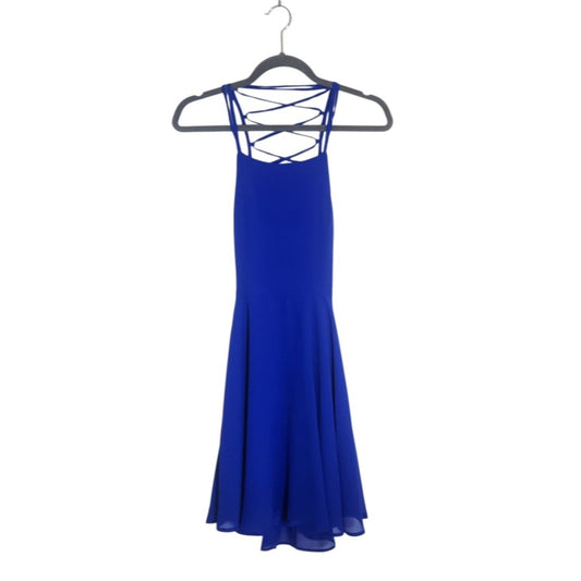 Lulus Blue Mini Cocktail Dress with Strappy Back NWT Size XS Wedding Guest Dress
