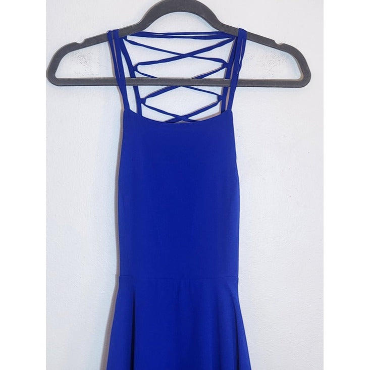 Lulus Blue Mini Cocktail Dress with Strappy Back NWT Size XS Wedding Guest Dress