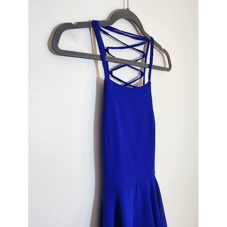 Lulus Blue Mini Cocktail Dress with Strappy Back NWT Size XS Wedding Guest Dress