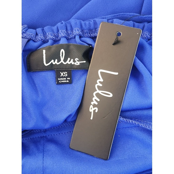 Lulus Blue Mini Cocktail Dress with Strappy Back NWT Size XS Wedding Guest Dress