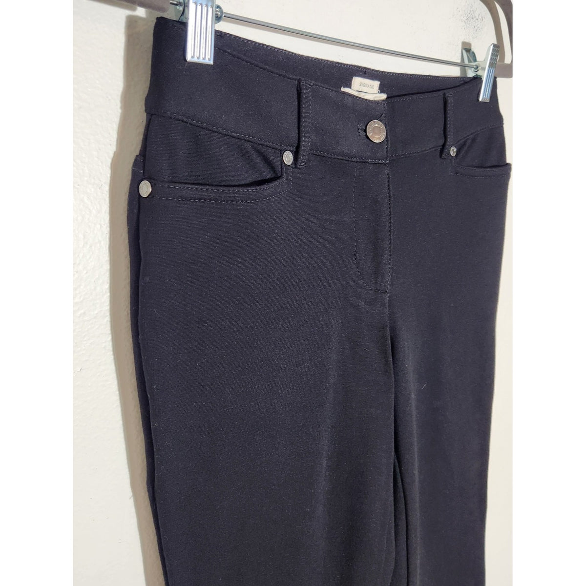 Talbots Black Ponte Knit Straight Leg Pants Size 2 Petite