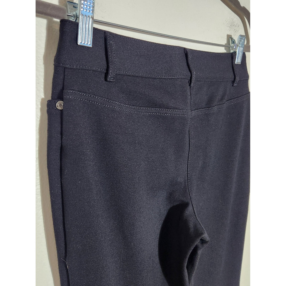 Talbots Black Ponte Knit Straight Leg Pants Size 2 Petite