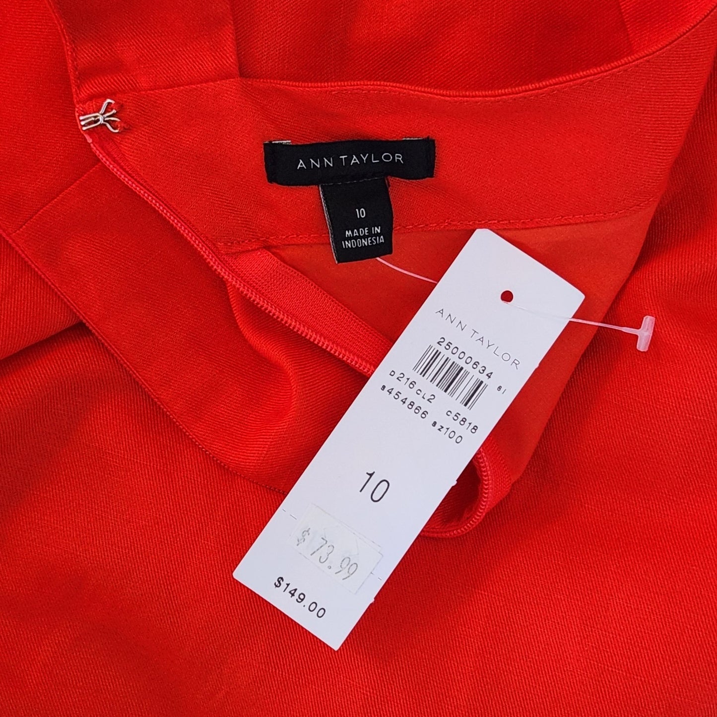 Ann Taylor Red Halter Midi Dress Size 10 NWT Flaw