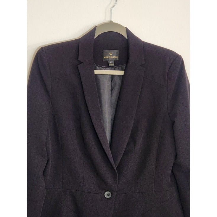 Worthington Black Single Button Blazer Size 12 Tall
