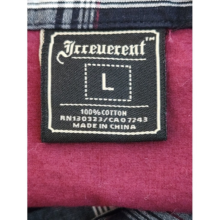 Irreverent Black and White Plaid Western Snap-Up Shirt Size Large