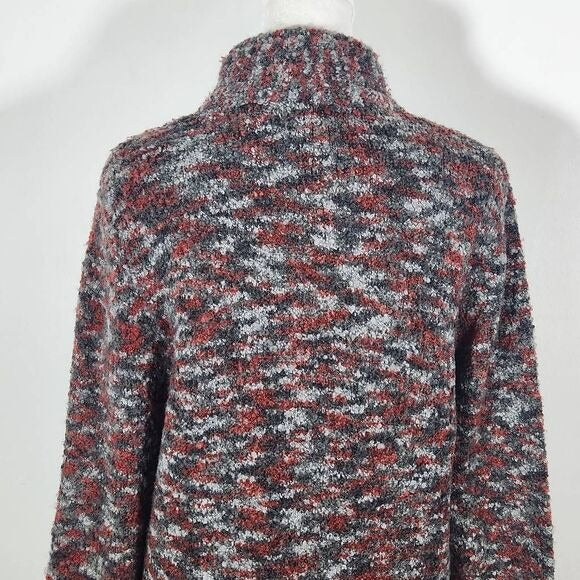 Woolrich Button-Front Cardigan Sweater Rust and Gray Wool Cardigan Size Small