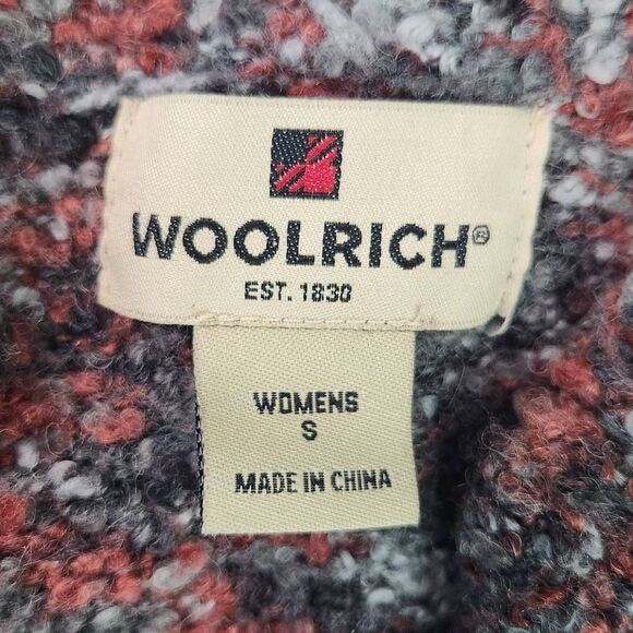 Woolrich Button-Front Cardigan Sweater Rust and Gray Wool Cardigan Size Small