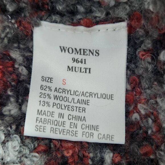 Woolrich Button-Front Cardigan Sweater Rust and Gray Wool Cardigan Size Small
