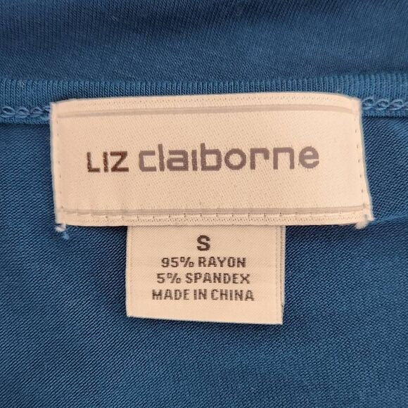 Liz Claiborne Blue Knit Top with Ruffle Sleeves Size Small, New