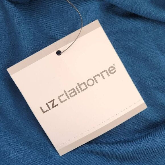 Liz Claiborne Blue Knit Top with Ruffle Sleeves Size Small, New