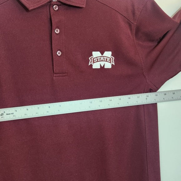 Cutter & Buck Short Sleeve Burgundy Mississippi State Polo Size Small
