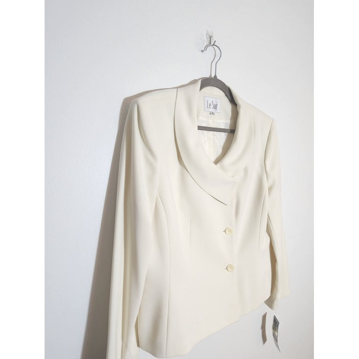 Le Suit Cream Dressy Blazer Size 16 NWT