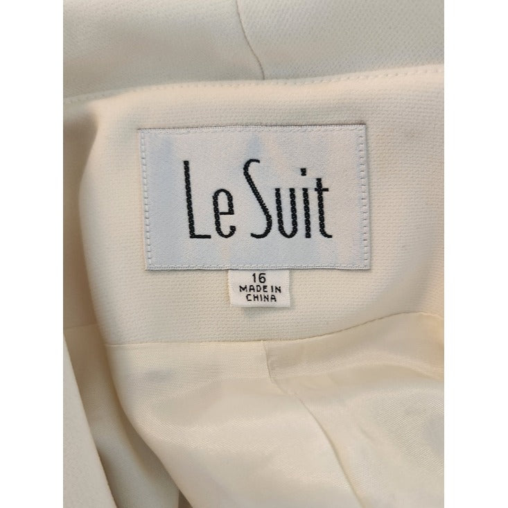 Le Suit Cream Dressy Blazer Size 16 NWT