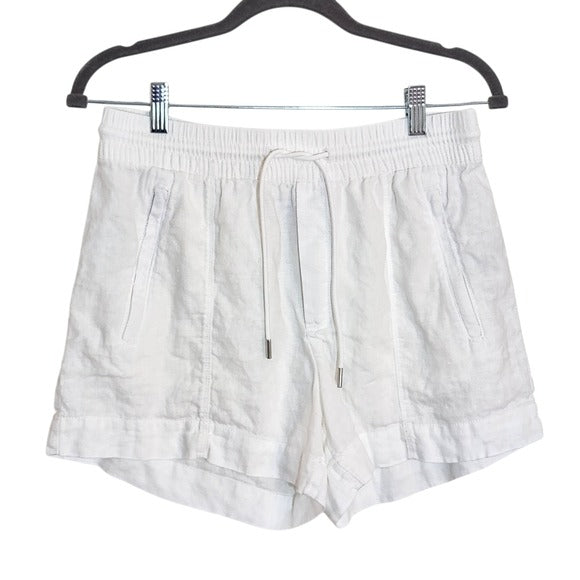 Athleta White Linen Pull-On Shorts Size 4