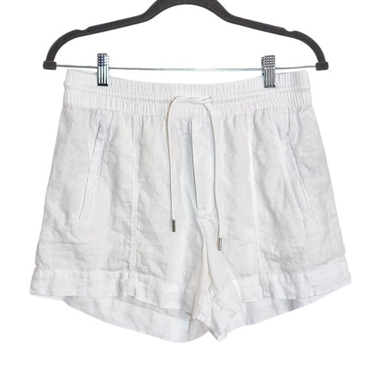 Athleta White Linen Pull-On Shorts Size 4