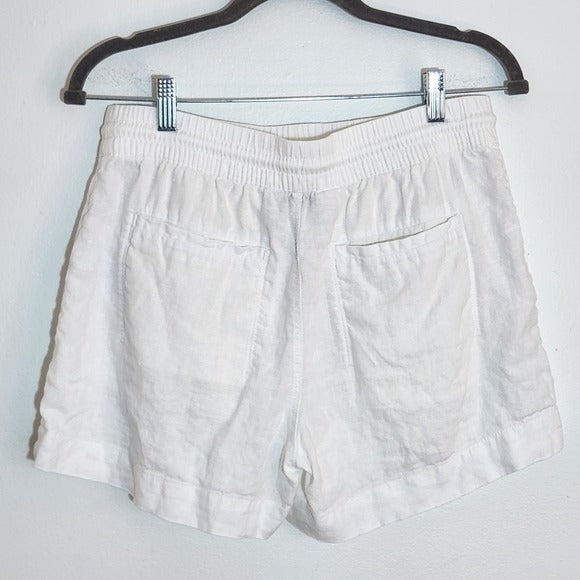Athleta White Linen Pull-On Shorts Size 4