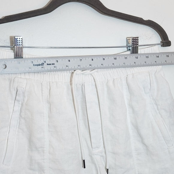 Athleta White Linen Pull-On Shorts Size 4