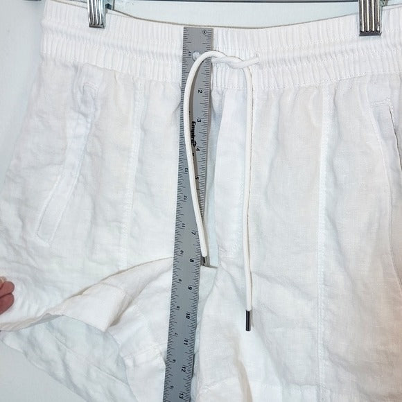 Athleta White Linen Pull-On Shorts Size 4