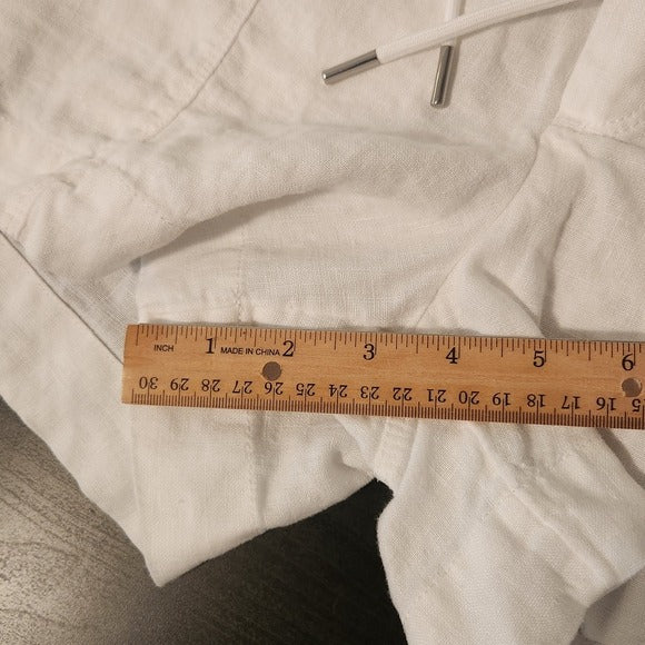 Athleta White Linen Pull-On Shorts Size 4