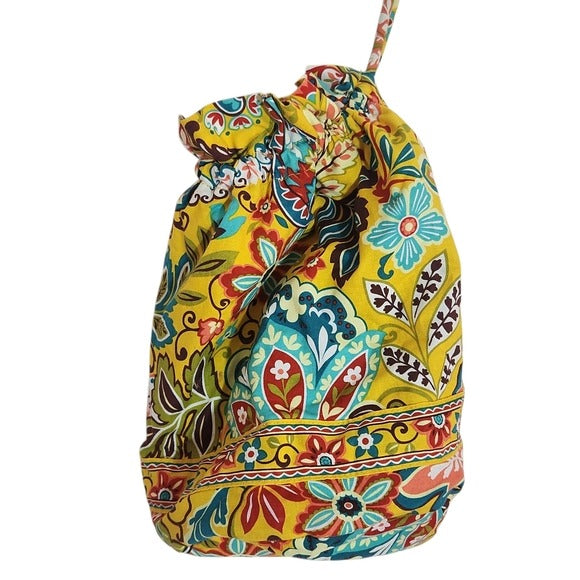 Vera Bradley Yellow Provencal Floral Drawstring Ditty Bag